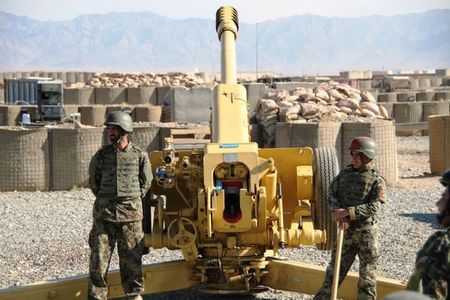 Artillery men of the Afghan National Army