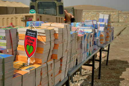Textbooks bought for Logar children during a recent Czech PRT CIMIC project
