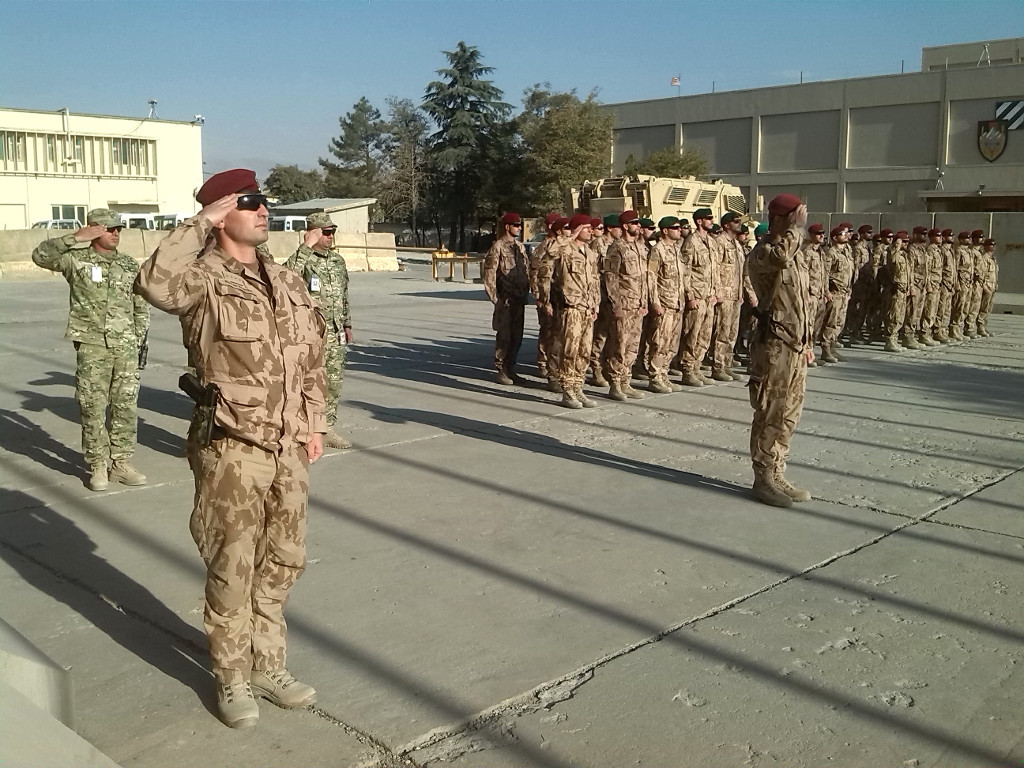 9th Guard Company at Bagram lining up to commemorate the Anniversary