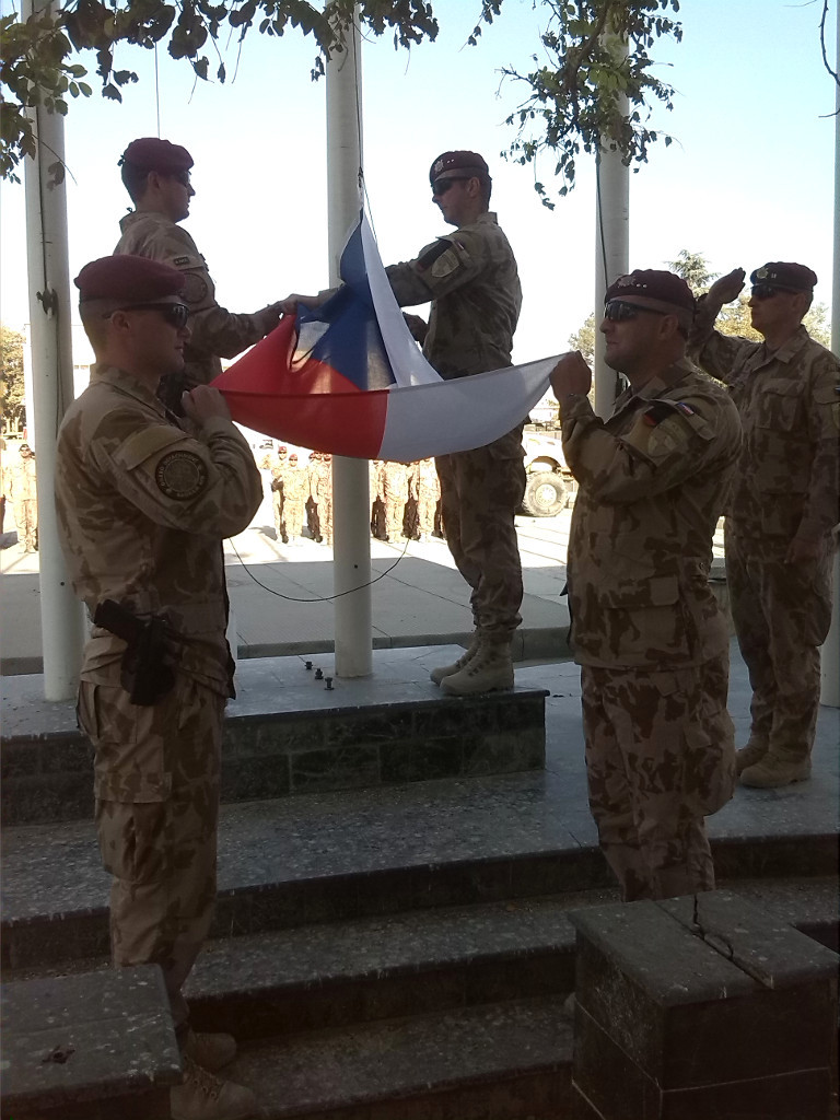 Hoisting the Czech National Flag at Bagram