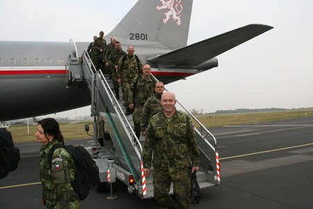 After landing at Prague - Kbely airport
