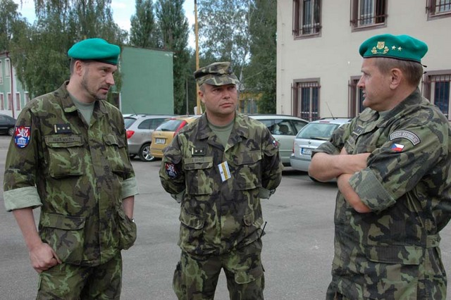 Deputy Chief of the General Staff Major General Jiri Halaska talks to director of the Military History Institute Colonel Ales Knizek