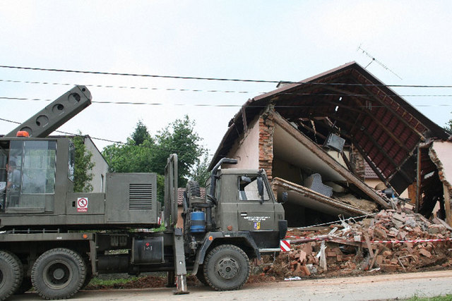 Buildings collapsed