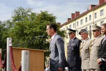 Krátkou zdravici přednesl primátor města Pardubic Martin Charvát 