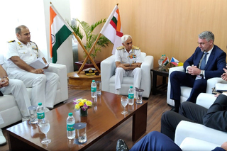 Meeting with the Chairman of the Chiefs of Staff Committee and Chief of the Naval Staff Admiral Sunil Lanba 