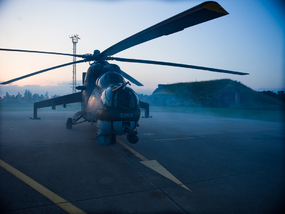  Vrtulník Mi-24 po návratu z kontaminované zóny