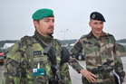 1LT Rostislav Havelka, Commander of Czech chemical company with COL Marc Caudrillier, Commander of the Multinational Battalion at the exercise