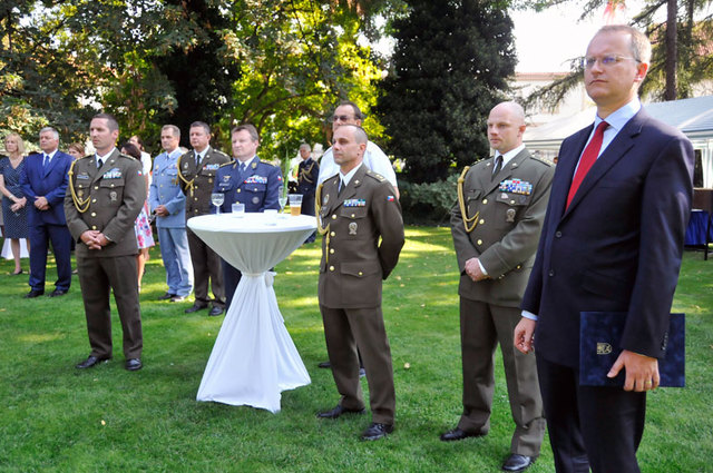 Guests at the Polish Embassy. Front right Daniel Kostoval, Deputy Defence Minister