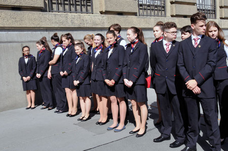Vernisáže výstavy se zúčastnili také studenti Střední školy civilního letectví z pražské Ruzyně