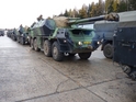 Eight DANA howitzers enroute from their home base at Jince to Hohenfels JMRC