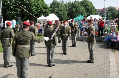 Neméně mohutným potleskem odměnili návštěvníci pražské Bambiriády exhibiční vystoupení vojáků Čestné stráže AČR