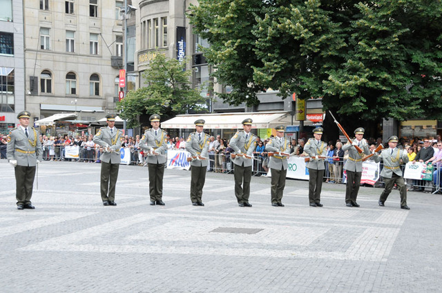 Slovenskou republiku v Praze reprezentovali vojáci Čestné stráže Ozbrojených sil Slovenské republiky, které velel poručík Jaroslav Vavro