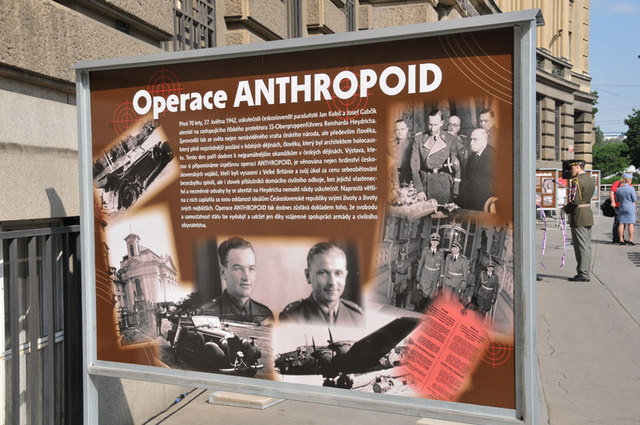 Výstava před GŠ AČR je věnována operaci Anthropoid