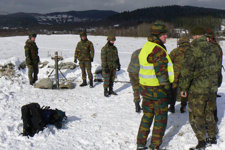 Z výcviku belgické baterie minometů