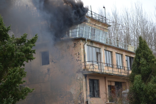 The airport tower is one of the attack targets