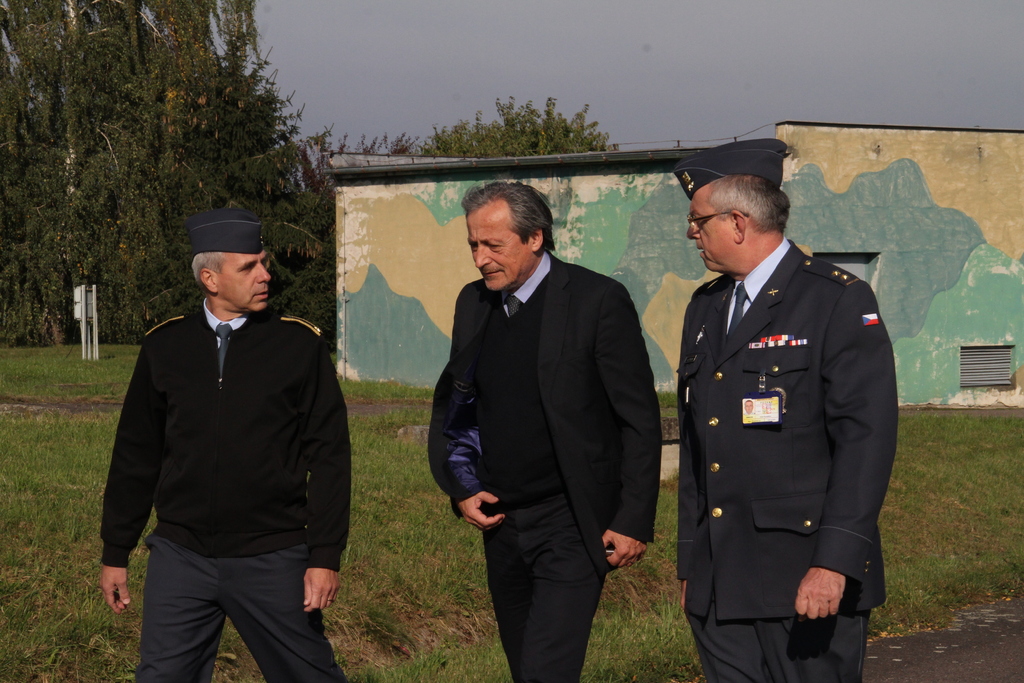 From the left, Brigadier General Petr Hromek, Minister of Defence Martin Stropnicky and Lieutenant Colonel Ivo Stastny