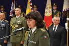 Plukovnice Lenka Šmerdová při slavnostním aktu jmenování nových plukovníků Armády ČR