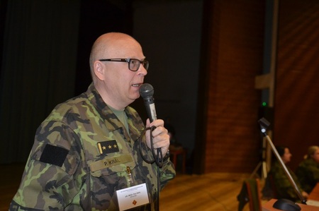 Účastníky konference přivítal ředitel odboru Vojenského zdravotnictví Sekce podpory MO plukovník Petr Král