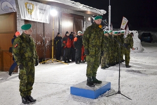 Rektor-velitel UO brigádní generál Bohuslav Přikryl hovoří k závodníkům
