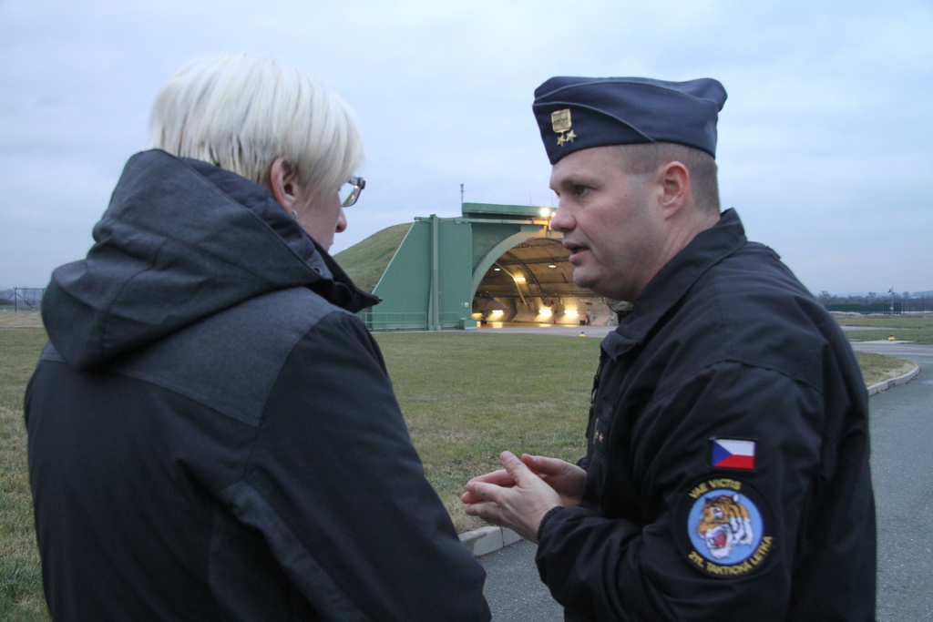 Lieutenant Colonel Jaroslav Tomana, Commander of 211th Squadron, explaining emergency system procedures