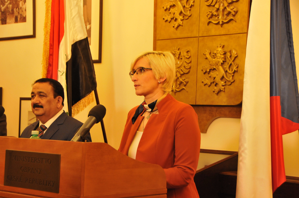 The two ministers during a press conference at the Czech Ministry of Defence