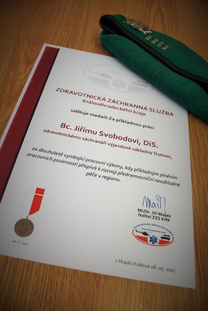 Medaile za práci nadpraporčíka Jiřího Svobody