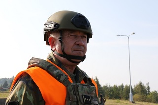 Plukovník Ivan Mráz, velitel 13. dělostřeleckého pluku a řídící cvičení