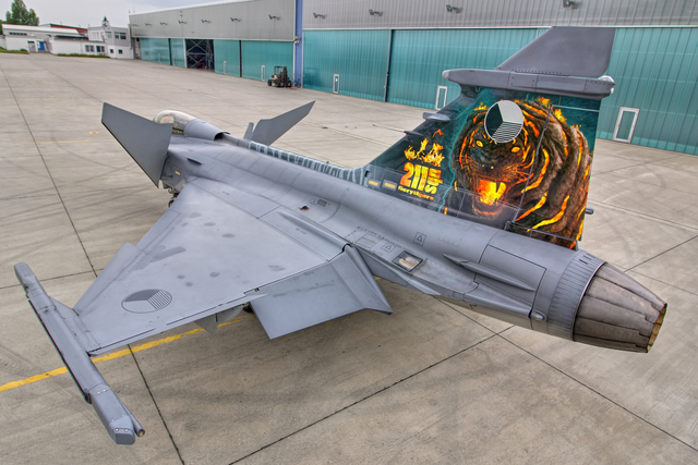 Polep letounu JAS-39 pro letošní cvičení NATO Tiger Meet 2016