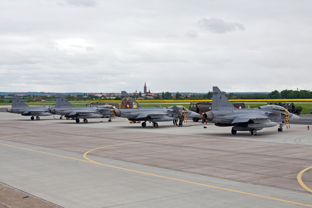 21. základna taktického letectva vyslala na Tiger Meet 2016 čtyři letouny JAS-39 Gripen