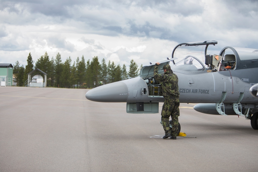 Čáslavská 212. taktická letka se cvičení účastnila se třemi letouny L-159 ALCA
