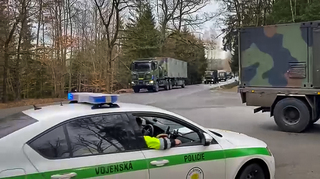 Příjezd příslušníků 1. německo-nizozemského sboru do posádky Bechyně