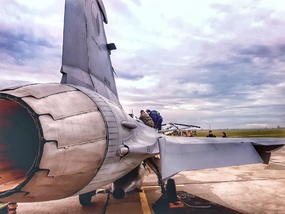 Pro potřeby cvičení přilétly na kbelskou základnu stíhací letouny JAS-39 Gripen