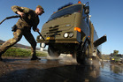  Údržbu techniky na cvičení Ground Pepper zabezpečuje četa logistiky roty bojového zabezpečení