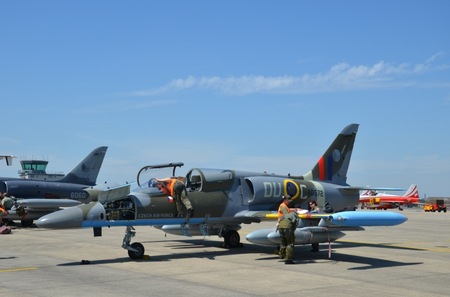 Na statických ukázkách byl k vidění český bitevník L-159 v kamufláži britského stroje Spitfire