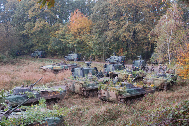 Czech 4th Motorised Company and 2nd Mechanised Company of Slovakia are leaving a combat area