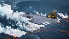 Vizualizace polepeného JAS-39 nad ohnivým Islandem