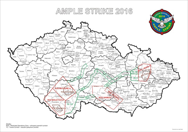 Pracovní prostory cvičení Ample Strike 2016