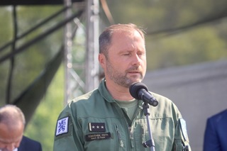 Velitel 21. základny taktického letectva Čáslav plukovník Petr Tománek 