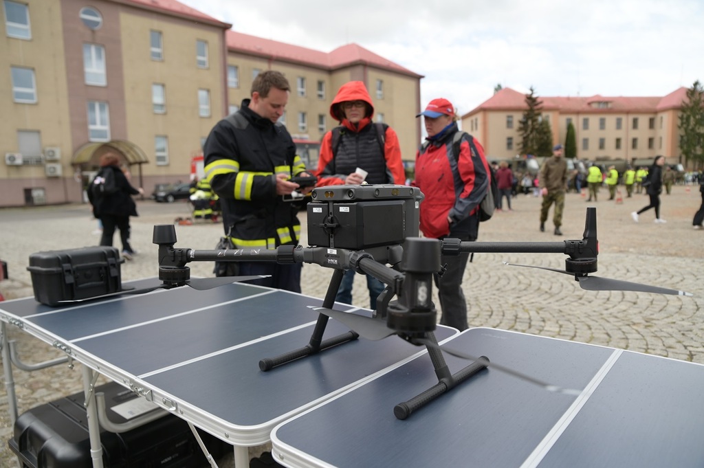 Dron kbelské letecké základny využívaný při hledání ohnisek požáru