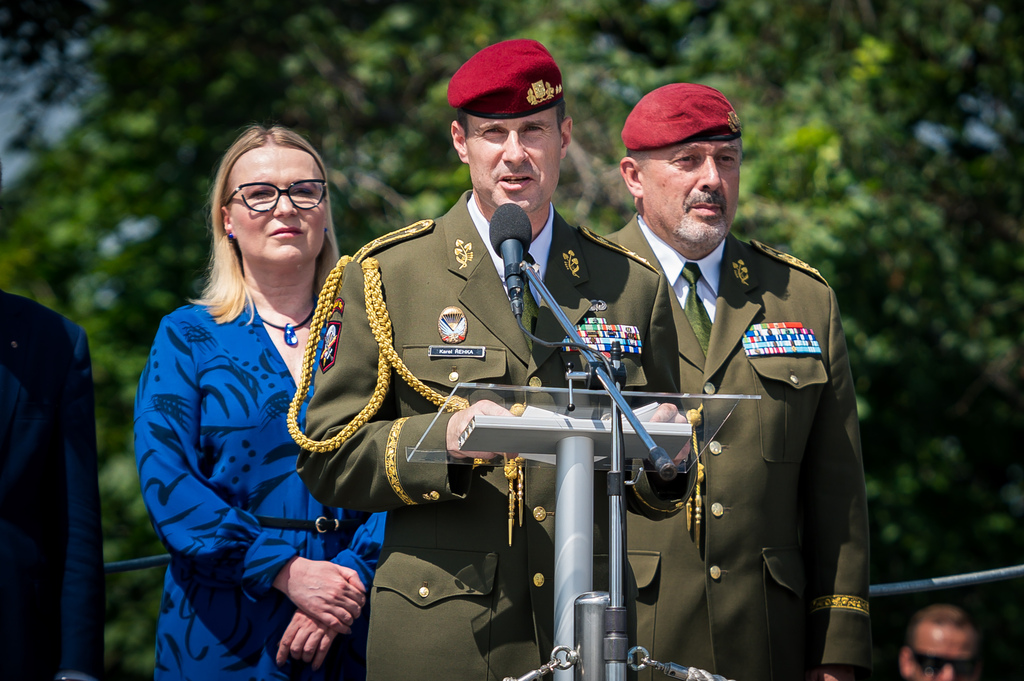 Generálmajor Karel Řehka během svého prvního projevu jako náčelník Generálního štábu AČR