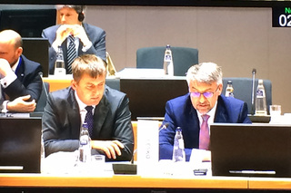 Defence Minister Lubomír Metnar and Minister of Foreign Affairs Tomáš Petříček (left) during the sessions