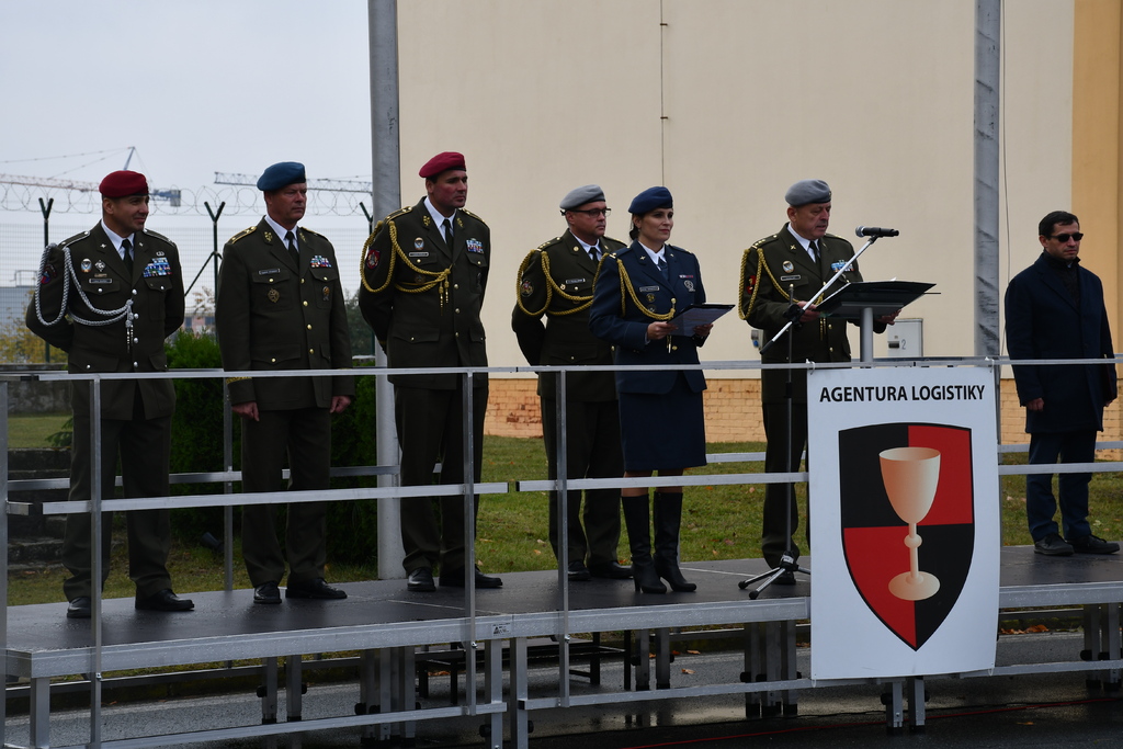 Ředitel Agentury logistiky plukovník gšt. Ing. Jaroslav Jírů při projevu