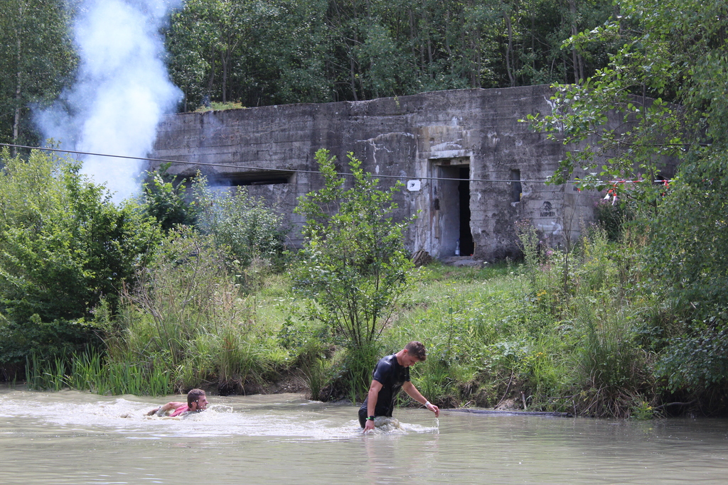Swimming across a small lake