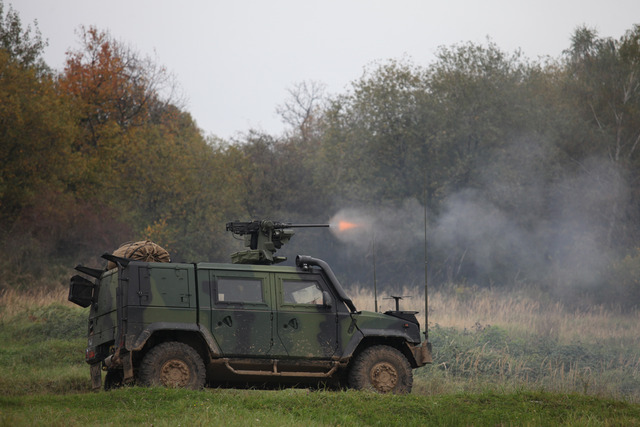 Firing from an Iveco vehicle
