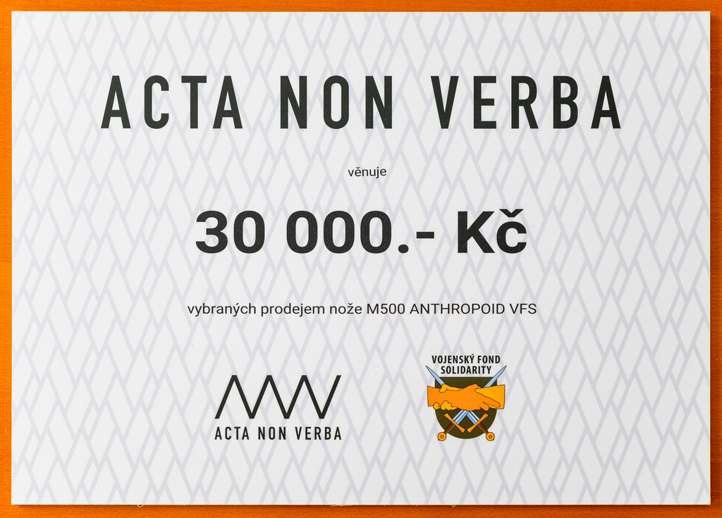Společnost ANV Knives s.r.o. věnovala do fondu 30 000 Kč
