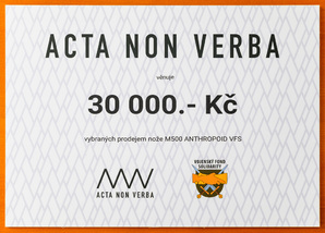 Společnost ANV Knives s.r.o. věnovala do fondu 30 000 Kč