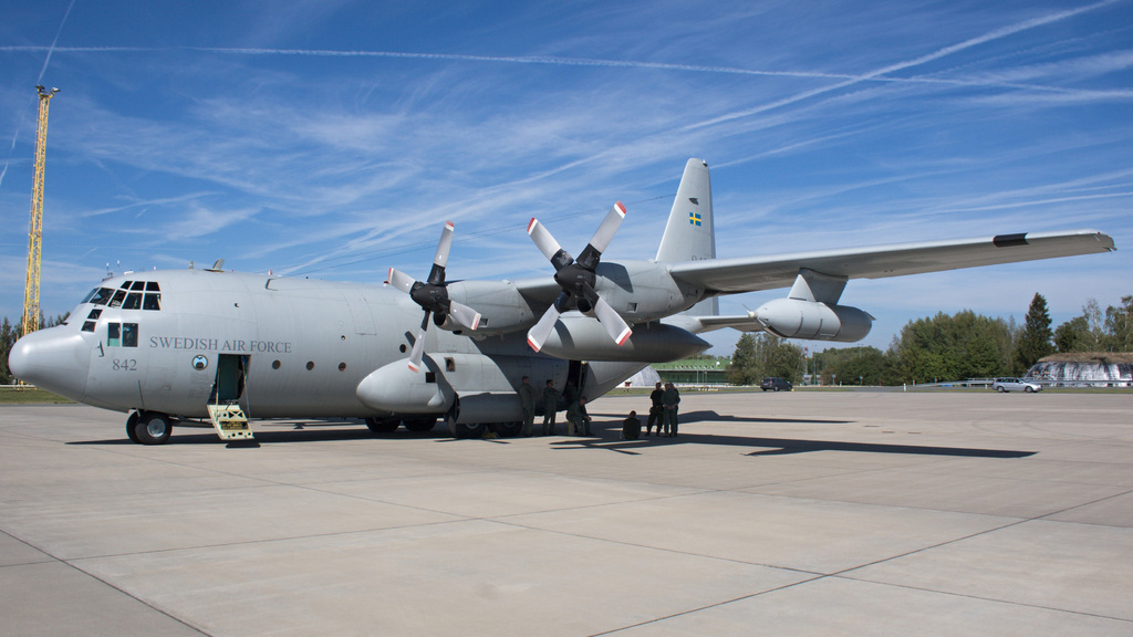 Do výcviku se zapojil také švédský tanker C-130 Herkules