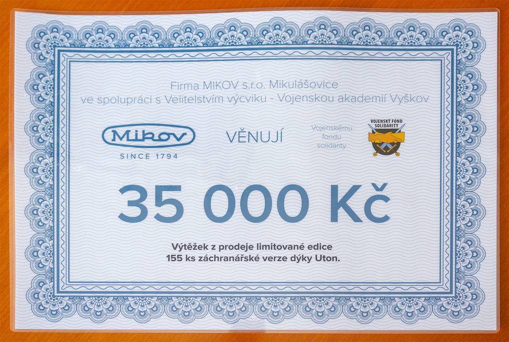 Na účtu Vojenského fondu solidarity přibyde 35 000 Kč