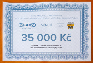 Na účtu Vojenského fondu solidarity přibyde 35 000 Kč