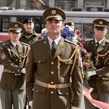 Pietní akt k  u pamětní desky československého odbojáře Vojtěcha Luži